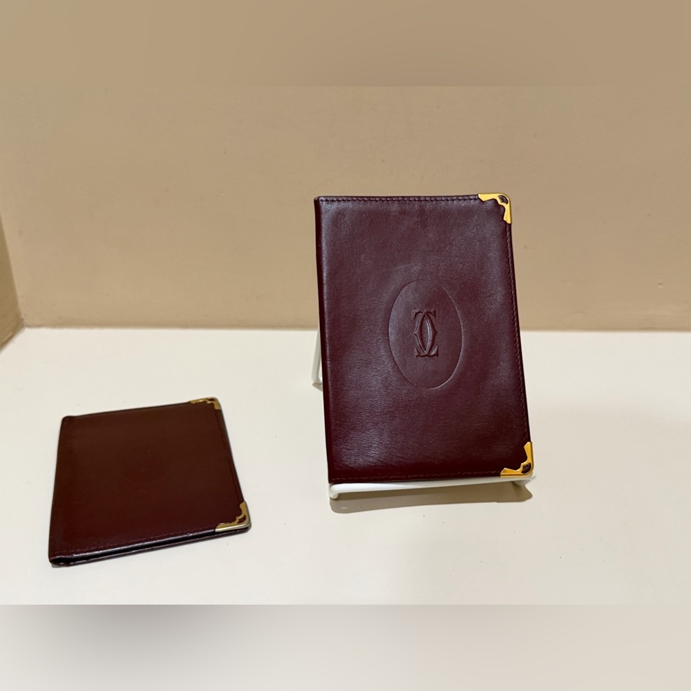2 Cartier must de line vintage card holders- one good, one bad. Please read